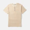 Rhythm Men's Henley Linen Stripe S/S T-Shirt - Natural -Surf Pro Shop 0000 0123M CT04 nat