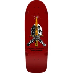 Powell Peralta Ray Rodriguez Skull & Sword Reissue Skateboard Deck Burgundy - 10 X 30