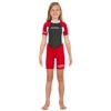 Hyperflex Access Child's 2mm Backzip Springsuit Wetsuit - Red/White -Surf Pro Shop 0003 XA620CB 20 girls bz shorty red FRONT wModel