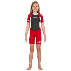 Hyperflex Access Child's 2mm Backzip Springsuit Wetsuit - Red/White