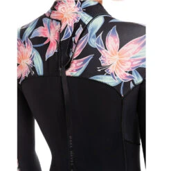 Roxy Swell Series Womens 4/3mm Back Zip Wetsuit -Anthracite Paradise -Surf Pro Shop 0004 erjw103124 roxy w kvj6 bck2