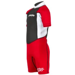 Hyperflex Access Child's 2mm Backzip Springsuit Wetsuit - Red/White -Surf Pro Shop 0005 XA620CB 20 bz shorty red QUARTER