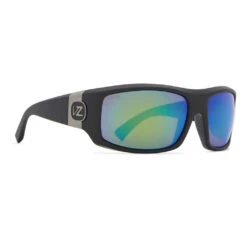 Von Zipper Clutch Sunglasses - Black Satin/Green Glass Polarized