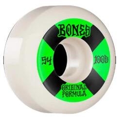 Bones 100's OG #4 54mm V5 Sidecut Skateboard Wheels - White