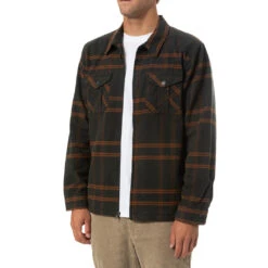 Katin Men's Anderson Flannel - Black Wash -Surf Pro Shop 0007 Katin Anderson Flannel Black Wash 02
