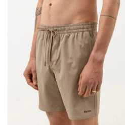 Rhythm Mens Textured Stretch Beach Short - Sand -Surf Pro Shop 0017 0422M JA10 TEXTURED STRETCH BEACH SHORT SAND 1