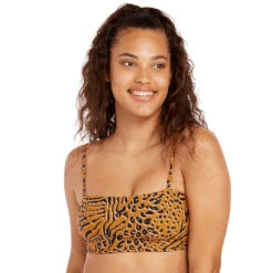 Volcom Womens Running Wild Tube Bikini Top - Animal Print