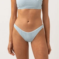 Rhythm Women's Isla Rib Hi Cut Pant - Cool Blue -Surf Pro Shop 0023 0123SW BB29 ISLA RIB HI CUT PANT BLUE 1