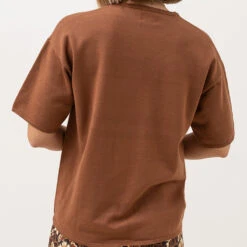 Rhythm Women's Corsica Knit Oversized Tee - Chocolate -Surf Pro Shop 0023 0423W FT02 CORSICA KNIT OVERSIZED TEE CHOCOLATE 3