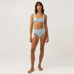 Rhythm Women's Isla Rib Hi Hip Banded Pant - Cool Blue 9 Rhythm Women's Isla Rib Hi Hip Banded Pant - Cool Blue -Surf Pro Shop 0024 0123SW BB27 ISLA HI HIP BANDED PANT COOL BLUE 4