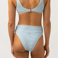 Rhythm Women's Isla Rib Hi Hip Banded Pant - Cool Blue 8 Rhythm Women's Isla Rib Hi Hip Banded Pant - Cool Blue -Surf Pro Shop 0025 0123SW BB27 ISLA HI HIP BANDED PANT COOL BLUE 3