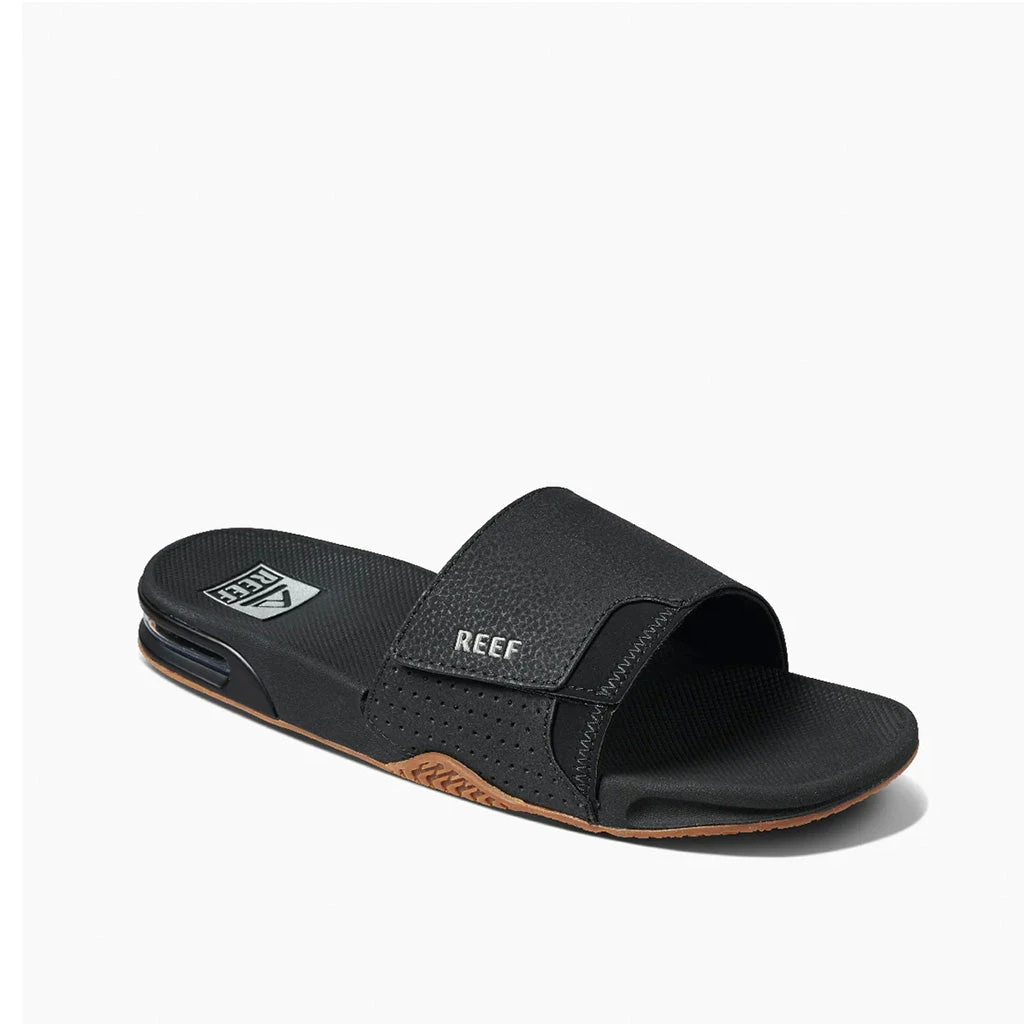 Reef Mens Fanning Slide Sandal - Black/Silver 7 Reef Mens Fanning Slide Sandal - Black/Silver - Image 5