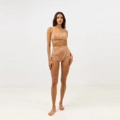 Rhythm Women's Sunbather Stripe Crop Top - Chocolate