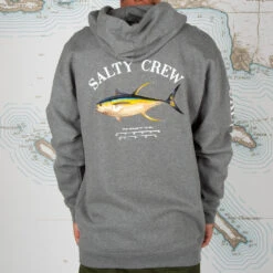 Salty Crew Men's Ahi Mount Hooded Fleece - Gunmetal Heather