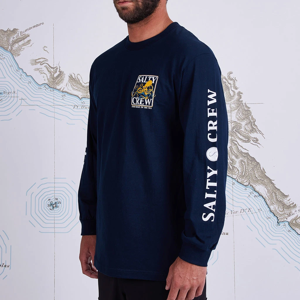 Salty Crew Mens Ink Slinger Standard L/S Tee - Navy 4 Salty Crew Mens Ink Slinger Standard L/S Tee - Navy - Image 2