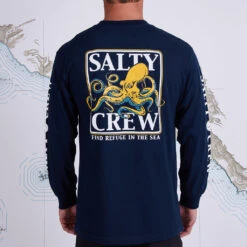Salty Crew Mens Ink Slinger Standard L/S Tee - Navy
