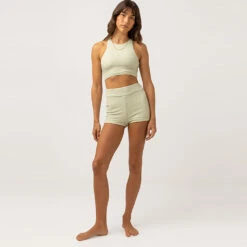 Rhythm Women's Maisy Check Cross Back Crop Top - Sage 9 Rhythm Women's Maisy Check Cross Back Crop Top - Sage -Surf Pro Shop 0050 0123SW BT24 MAISY CHECK CROSS BACK TOP SAGE 4