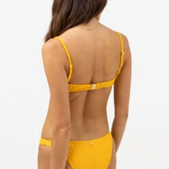 Rhythm Women's Ripple Terry Crop Top - Golden -Surf Pro Shop 0055 0423SW BT11 RIPPLE TERRY CROP TOP GOLDEN 3