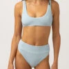Rhythm Women's Isla Rib Crop Top - Cool Blue -Surf Pro Shop 0057 0123SW BT29 ISLA RIB CROP TOP BLUE 1