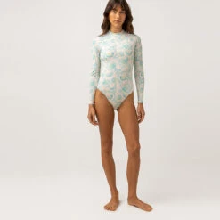 Rhythm Women's Cairo One Piece - Blue -Surf Pro Shop 0058 0123sW OP05 CAIRO LONG SLEEVE ONE PIECE BLUE 4