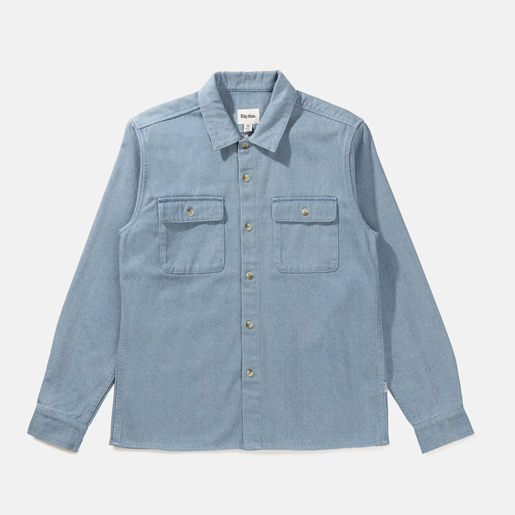 Rhythm Mens Denim L/S T Shirt - Denim 3 Rhythm Mens Denim L/S T Shirt - Denim