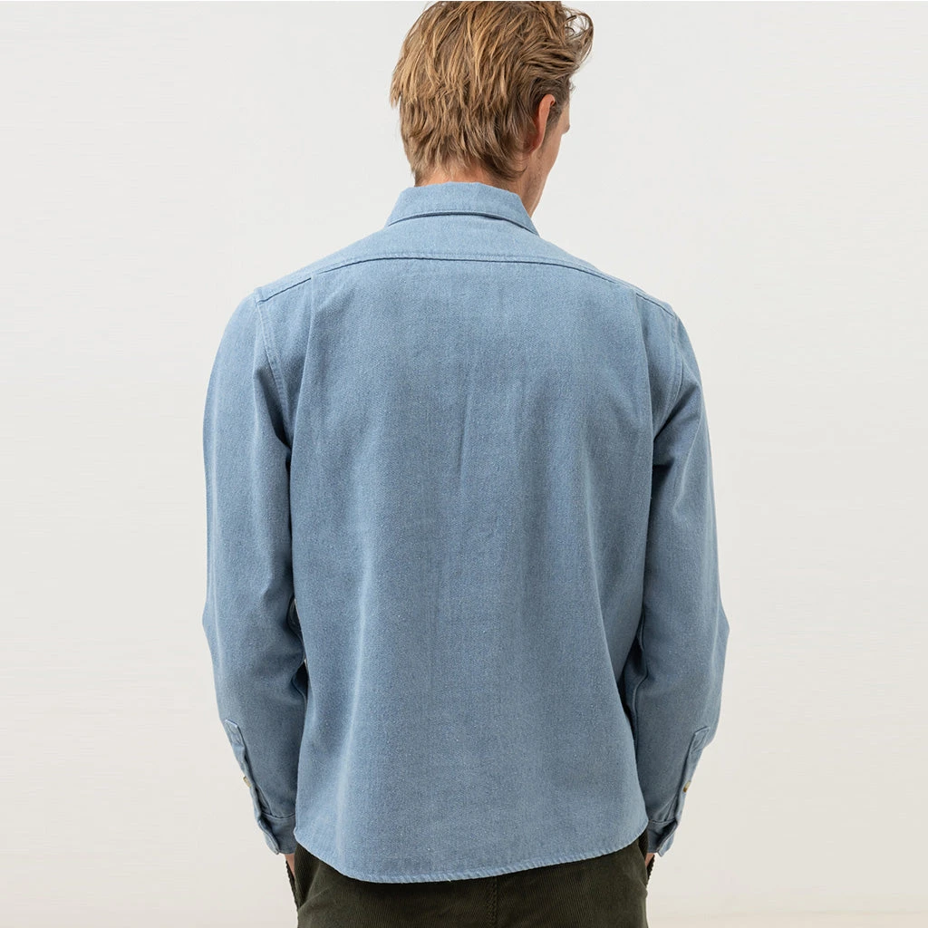 Rhythm Mens Denim L/S T Shirt - Denim 5 Rhythm Mens Denim L/S T Shirt - Denim - Image 3