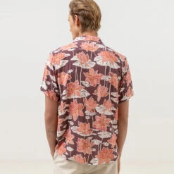 Rhythm Mens Lily Cuban S/S Sleeve T Shirt - Mulberry 9 Rhythm Mens Lily Cuban S/S Sleeve T Shirt - Mulberry -Surf Pro Shop 0064 0422M WT05 LILY CUBAN SS SHIRT MULBERRY 3