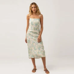 Rhythm Women's Cairo Bias Cut Midi Dress - Blue