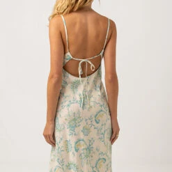 Rhythm Women's Cairo Bias Cut Midi Dress - Blue -Surf Pro Shop 0075 0123W DR03 CAIRO BIAS CUT MIDI DRESS BLUE 3