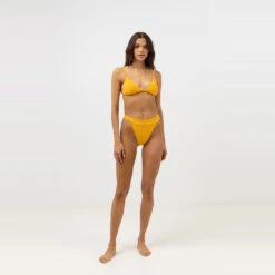 Rhythm Women's Ripple Terry Hi Banded Pant - Golden -Surf Pro Shop 0079 0423SW BB10 RIPPLE TERRY HI HIP BANDED PANT GOLDEN 4