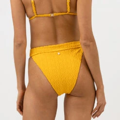 Rhythm Women's Ripple Terry Hi Banded Pant - Golden -Surf Pro Shop 0080 0423SW BB10 RIPPLE TERRY HI HIP BANDED PANT GOLDEN 3