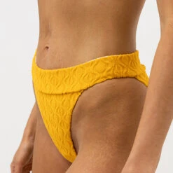 Rhythm Women's Ripple Terry Hi Banded Pant - Golden -Surf Pro Shop 0081 0423SW BB10 RIPPLE TERRY HI HIP BANDED PANT GOLDEN 2