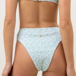 Rhythm Women's Biscay Floral Smocked Xanadu Pant - White -Surf Pro Shop 0085 0423SW BB06 BISCAY FLORAL SMOCKED HI CUT PANT WHITE 3