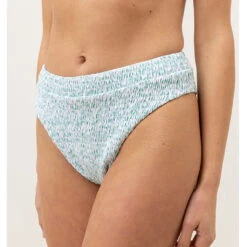 Rhythm Women's Biscay Floral Smocked Xanadu Pant - White -Surf Pro Shop 0086 0423SW BB06 BISCAY FLORAL SMOCKED HI CUT PANT WHITE 2