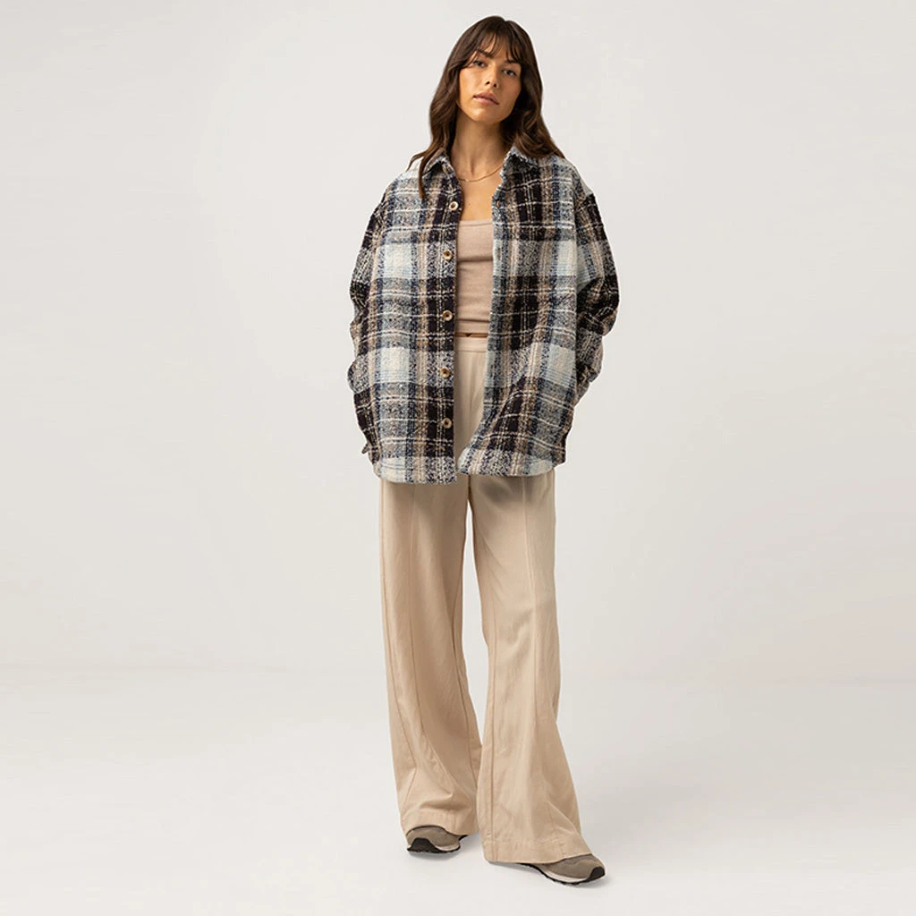 Rhythm Women's Sonnie Check Shacket - Blue 3 Rhythm Women's Sonnie Check Shacket - Blue