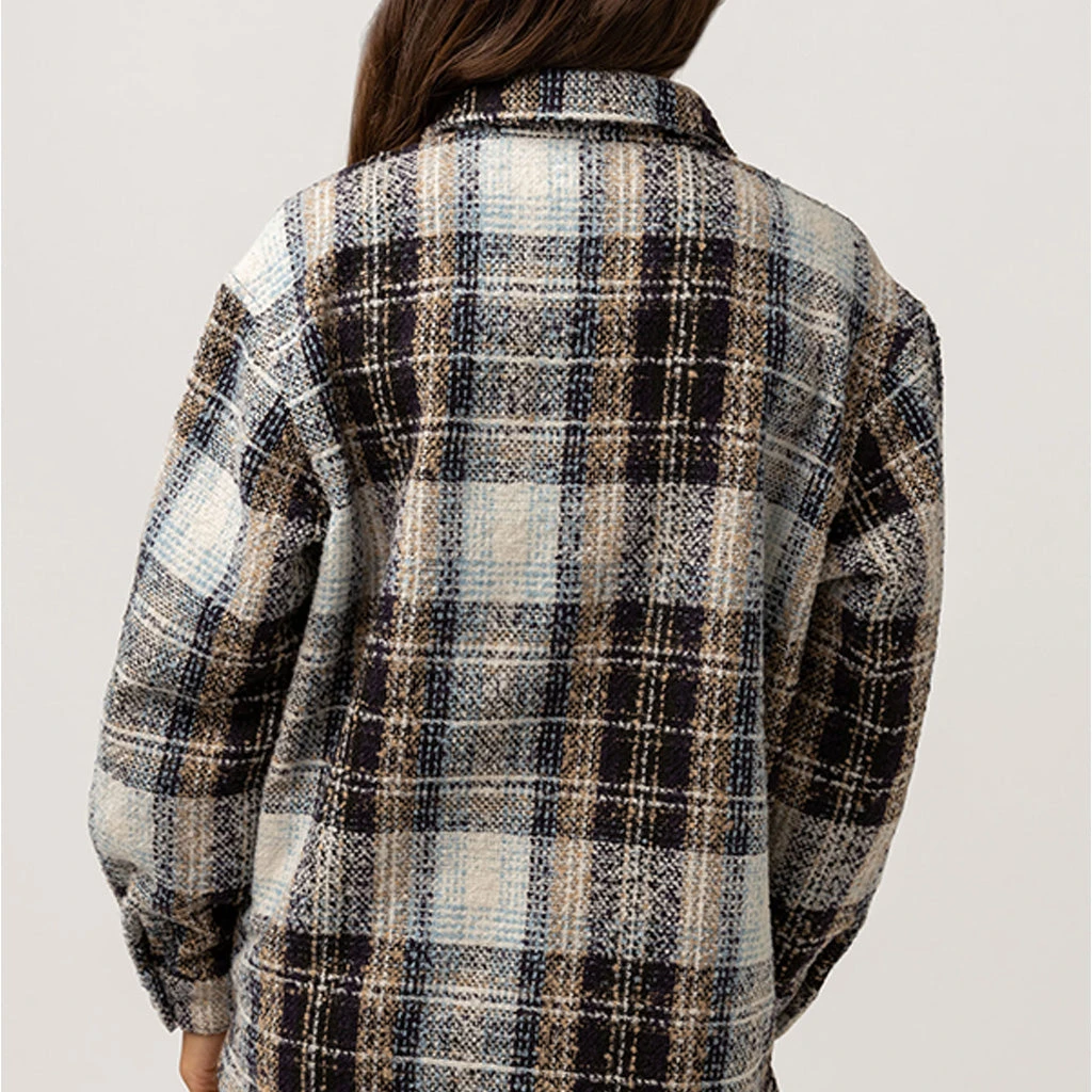 Rhythm Women's Sonnie Check Shacket - Blue 6 Rhythm Women's Sonnie Check Shacket - Blue - Image 4