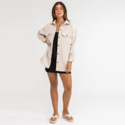 Rhythm Women's Classic Minimal Shacket - Oat