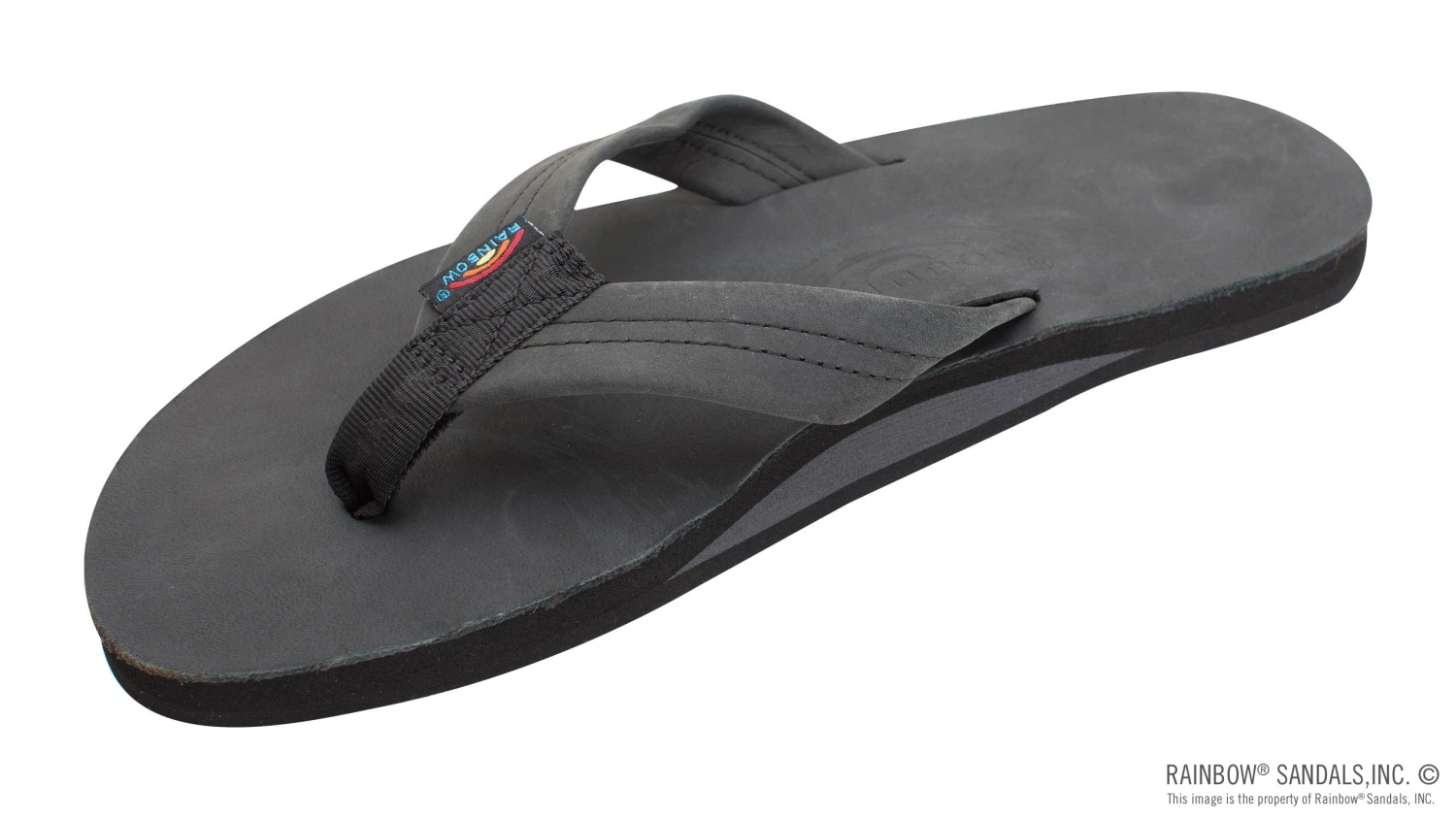 Rainbow Sandals Men's Single Layer Premier Leather With Arch Support 1" Strap - Premier Black 3 Rainbow Sandals Men's Single Layer Premier Leather With Arch Support 1" Strap - Premier Black
