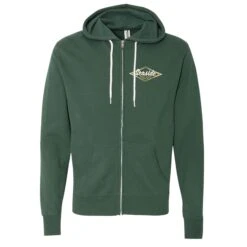 Seaside Surf Shop Vintage Logo Zip Hoody - Alpine Green 5 Seaside Surf Shop Vintage Logo Zip Hoody - Alpine Green -Surf Pro Shop ALPINE FRONT SEASIDE SURF ZIP
