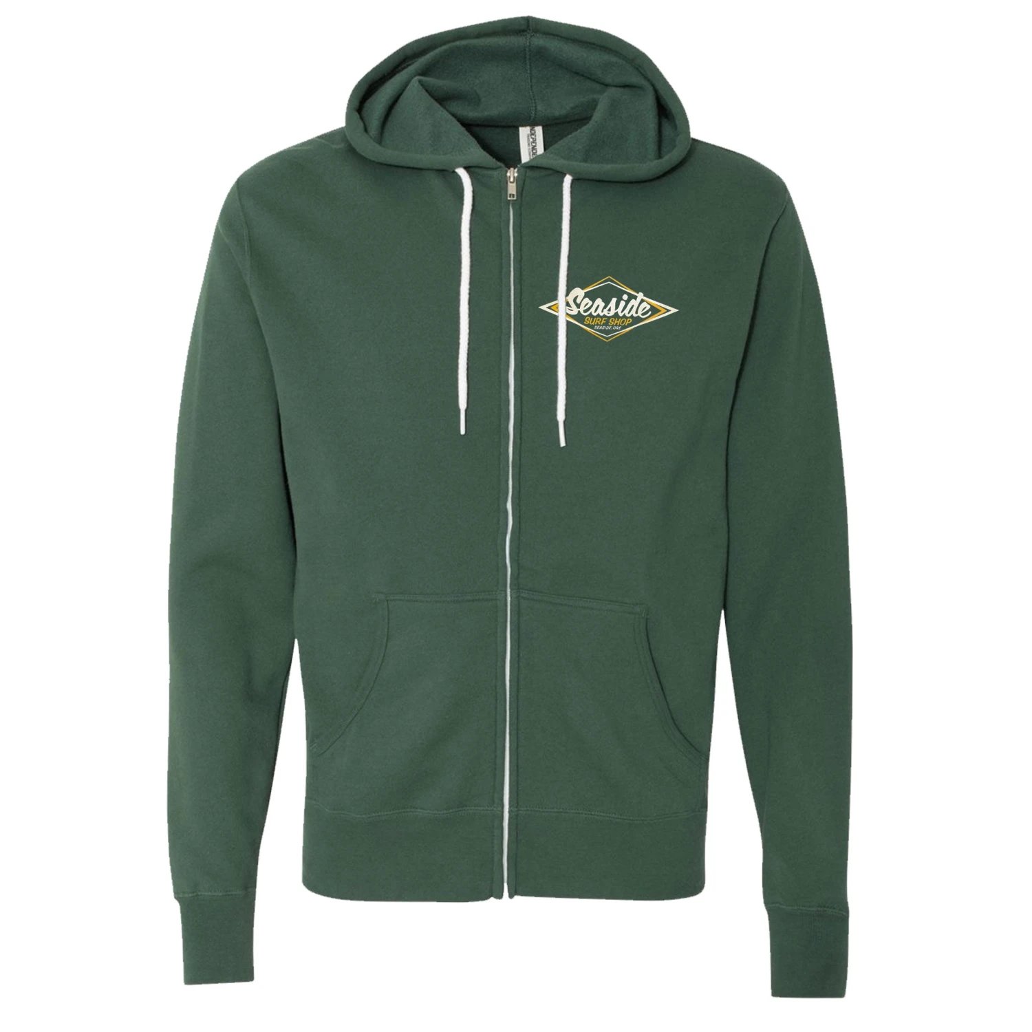 Seaside Surf Shop Vintage Logo Zip Hoody - Alpine Green 4 Seaside Surf Shop Vintage Logo Zip Hoody - Alpine Green - Image 2