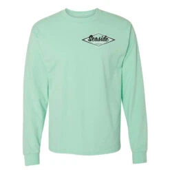 Seaside Surf Shop Mens Vintage Logo L/S Tee - Clean Mint 5 Seaside Surf Shop Mens Vintage Logo L/S Tee - Clean Mint -Surf Pro Shop CLEAN MINT WHTIE BLACK