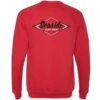 Seaside Surf Shop Unisex Raglan Sponge Fleece Crew Neck - Heather Red -Surf Pro Shop RED BACK