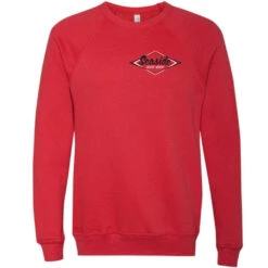 Seaside Surf Shop Unisex Raglan Sponge Fleece Crew Neck - Heather Red -Surf Pro Shop RED CREW
