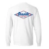 Seaside Surf Shop Mens Vintage Logo L/S Tee - White/Blue Red -Surf Pro Shop REDWHITEBLUE WHITE FFRONT
