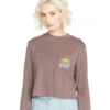 Volcom Womens Pocket Dial L/S Tee - Slate Grey -Surf Pro Shop VLC 0056 B3632301SLTAlternate1