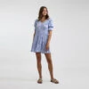 Rhythm Women's Bloom Tiered Mini Dress – Whisper Blue -Surf Pro Shop apparel 0023 rhythm