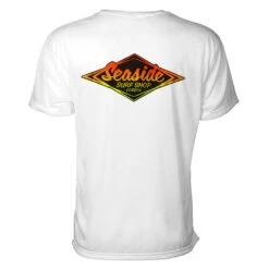 Seaside Surf Shop Mens Vintage Logo Tee - Orange Neon Fade