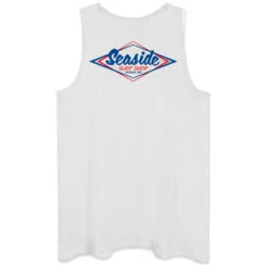 Seaside Surf Shop Mens Vintage Logo Tank - White/Blue Red