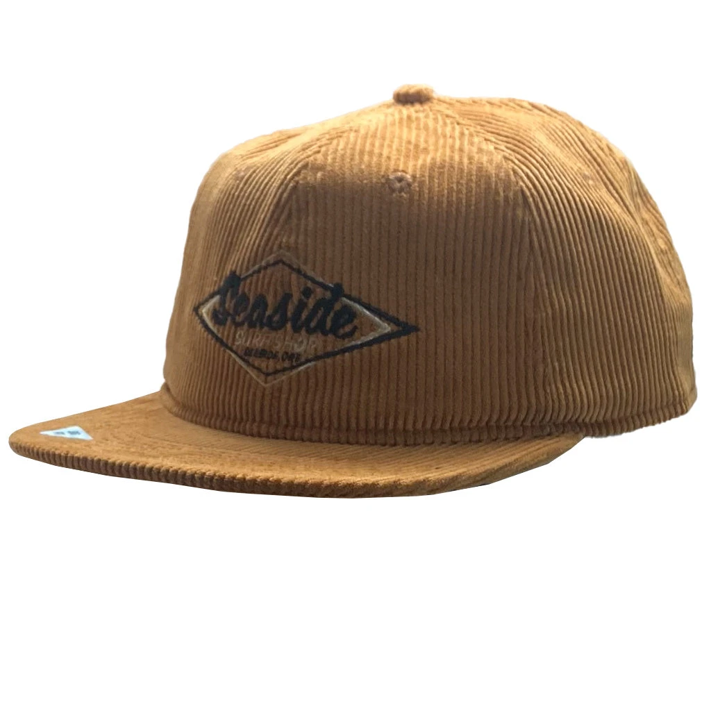 Seaside Surf Shop Wide Cord Vintage Logo Hat - Bronze/Big Fit 3 Seaside Surf Shop Wide Cord Vintage Logo Hat - Bronze/Big Fit