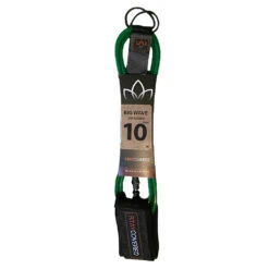 Stay Covered Big Wave Standard Surf Leash - 10'x5/16 -Surf Pro Shop big wave standard green10